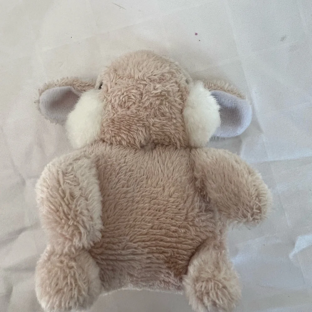 Rabbit bunny plush 4”‎ x 4” tan white Easter decor chubby cheeks